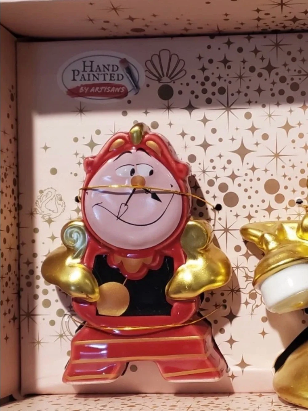 Disney Beauty & The Beast Cogsworth Clock Lumiere Salt & Pepper Shakers New